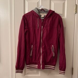 Women's Burgundy Hooded Jacket